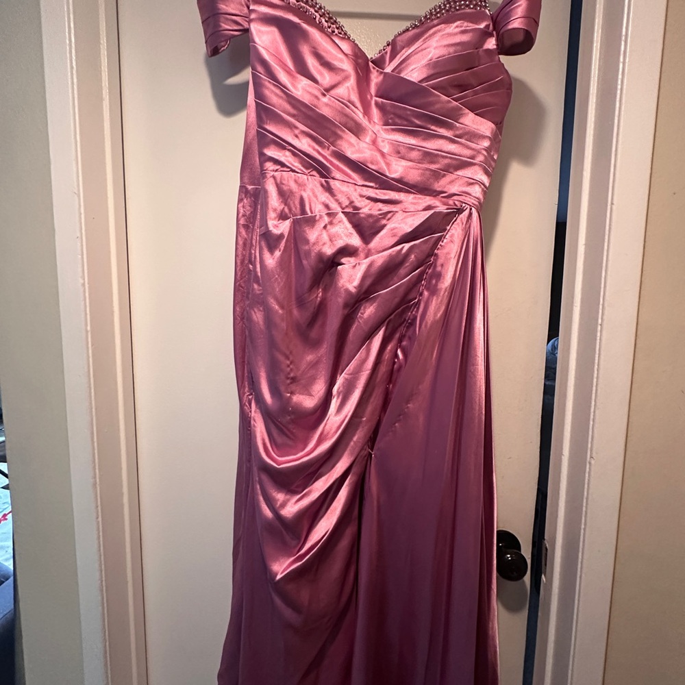 Elegant Pink Satin Gown